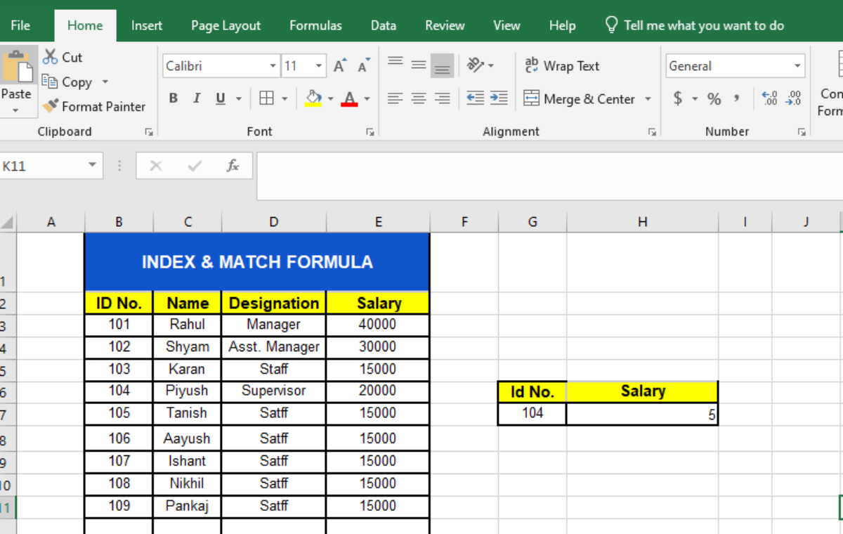 How to use INDEX MATCH Formula in Excel - Step-by-Step